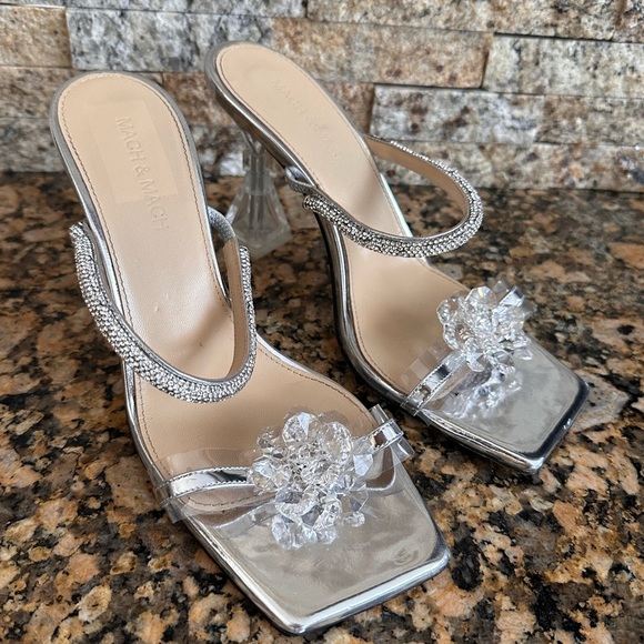 Mach & Mach Crystal Flower slide sandal - Picture 3 of 16